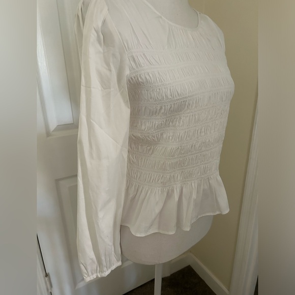 Ann Taylor Smocked Peplum Blouse NWT! - Picture 7 of 11